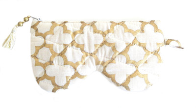 

Needlecrest Gold print Pouch(White)
