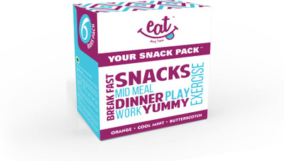 

Eat Anytime EAT Variety Pack- of 6 ( 2 Butterscoth + 2 Cool Mint + 2 Orange ) Bars, 240g Energy Bars(240 g, Variety)
