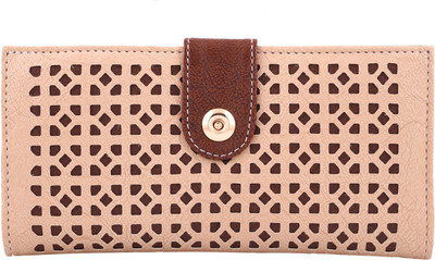 

Fristo Women Casual Beige Artificial Leather Wallet(12 Card Slots), Cream and brown