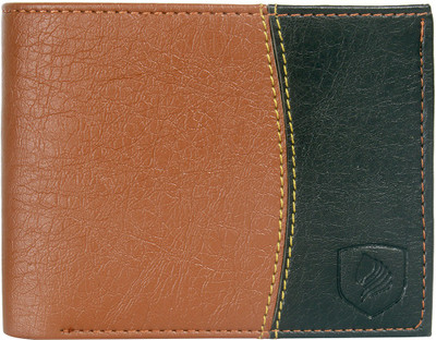 

LANDER Men Tan, Black Artificial Leather Wallet(4 Card Slots), Black;tan