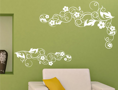 

Wall Guru  Wall Sticker For Living Room Sticker(Pack of 1, White