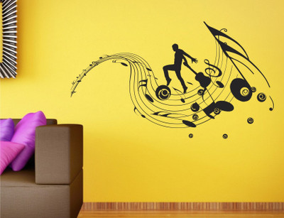 

Wall Guru  Wall Sticker For Living Room Sticker(Pack of 1, Black