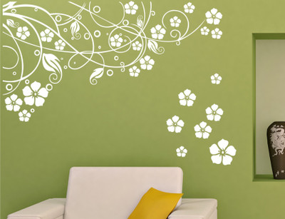 

Wall Guru  Wall Sticker For Living Room Sticker(Pack of 1, White