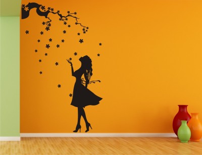 Heaven Decors 59.81 cm Cute girl wall decal and sticker size(80*59)cm Self Adhesive Sticker(Pack of 1)