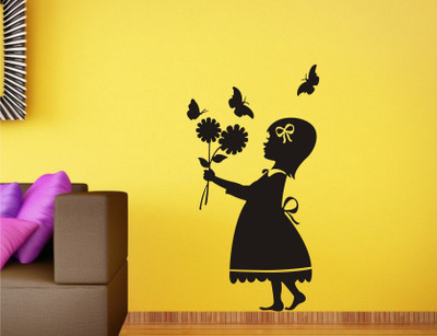 Wall Guru  Vinyl Wall Decal And Sticker Sticker(Pack of 1, Black