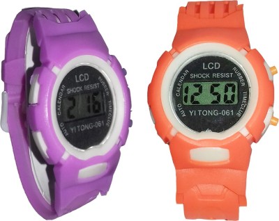 Fashion Gateway Kids Digital watch Purple and Orange, pack of 2 Purple::Orange Digital Watch  - For Boys & Girls   Watches  (Fashion Gateway)