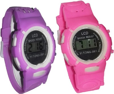 Fashion Gateway Kids Digital watch Purple and Pink, pack of 2 Purple::Pink Digital Watch  - For Boys & Girls   Watches  (Fashion Gateway)