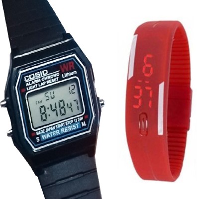 Fashion Gateway Digital Sports Watch with Timer, Stop Watch, Light, second and minute Count for Boys and Girls Black::Red Digital Watch  - For Boys & Girls   Watches  (Fashion Gateway)