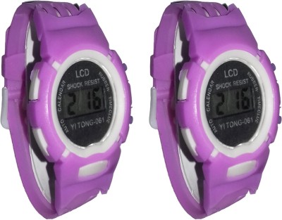 Fashion Gateway Kids Digital watch Purple, pack of 2 Purple Digital Watch  - For Boys & Girls   Watches  (Fashion Gateway)