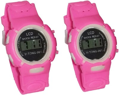 Fashion Gateway Kids Digital watch Pink, pack of 2 Pink Digital Watch  - For Boys & Girls   Watches  (Fashion Gateway)