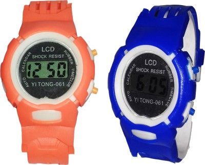 Fashion Gateway Kids Digital watch Orange and Blue, pack of 2 Orange::Blue Digital Watch  - For Boys & Girls   Watches  (Fashion Gateway)