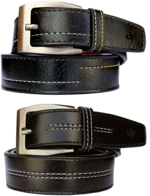 

DFashion Men Black Synthetic Belt, Black-01