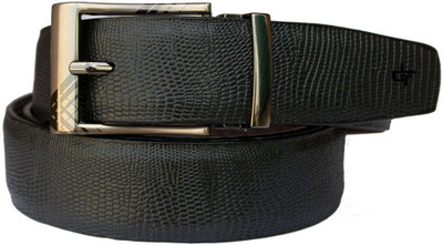 

DFashion Men Black Artificial Leather Belt, Black-01