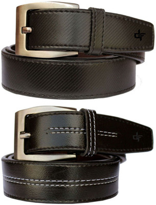 

DFashion Men Black Synthetic Belt, Black-01