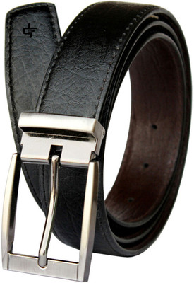 

DFashion Men Black Artificial Leather Belt, Black-01