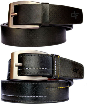 

DFashion Men Black Synthetic Belt, Black-01
