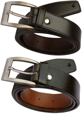 

DFashion Men Black Synthetic Belt, Black-01