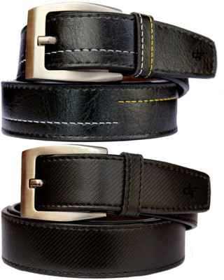 

DFashion Men Black Synthetic Belt, Black-01