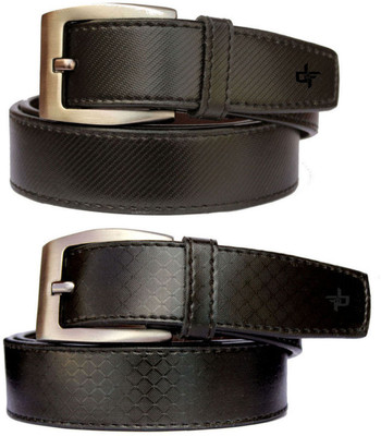 

DFashion Men Black Synthetic Belt, Black-01