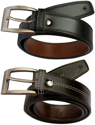 

DFashion Men Black Synthetic Belt, Black-01