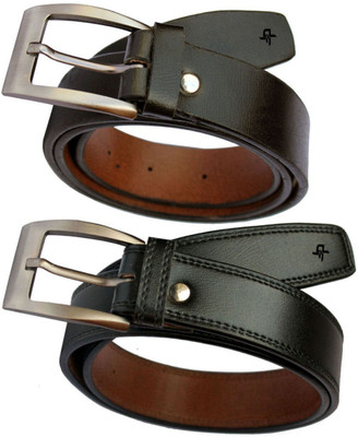 

DFashion Men Black Synthetic Belt, Black-01