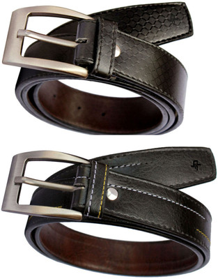 

DFashion Men Black Synthetic Belt, Black-01