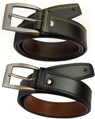 

DFashion Men Black Synthetic Belt, Black-01