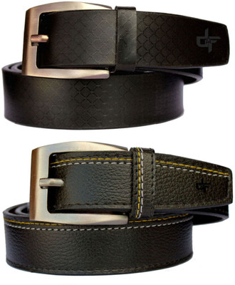 

DFashion Men Black Synthetic Belt, Black-01