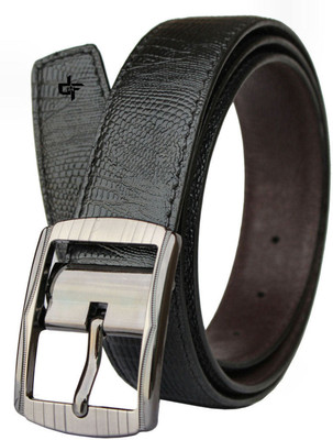 

DFashion Men Black Artificial Leather Belt, Black-01