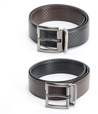 

Calvadoss Men Formal Black, Brown Texas Leatherite Reversible Belt