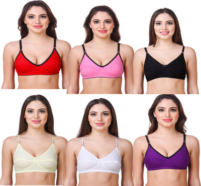 In Beauty Premium Women T-Shirt Non Padded Bra(Multicolor)
