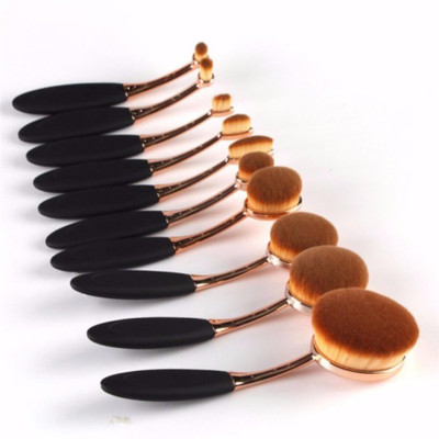 

VibeX ™ Beauty Foundation Curve Makeup Brush Set for Blush Powder Eyeshadow Eyeliner Facial Tools(Pack of 10)