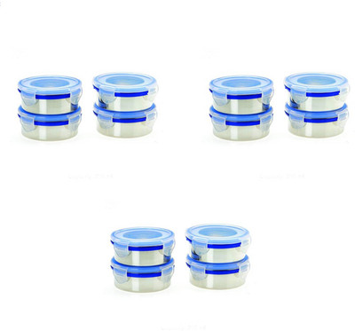 

Nonu Containers - 350 ml Steel Grocery Container(Pack of 12, Blue)