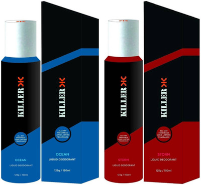 

Killer Ocean And Strom Deodorant Body Spray - For Men & Women(300 ml, Pack of 2)