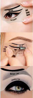 

Kelley Cat Smokey Eye Makeup Eyeliner Stensils Repeatable Use Card Template Tools Kit MG_951 (3 Pieces) Eyebrow Stencil(3)