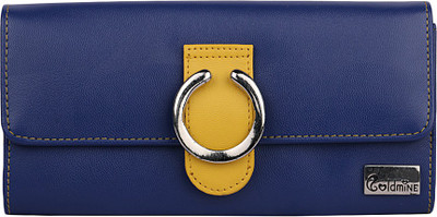 Goldmine Women Blue Artificial Leather Wallet(12 Card Slots)