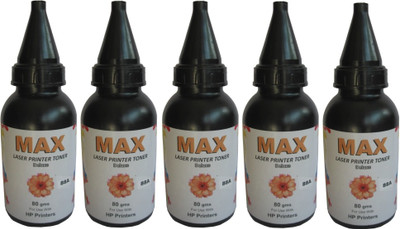 

Max Deluxe Laser Powder Pack of 5 Each 80gms For HP Laserjet 88A Single Color Ink Toner(Black)