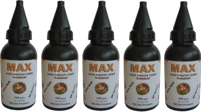 

Max Professional Extra Dark Laser Powder Pack of 5 Each 100ML Bottle For Ricoh SP-Series Printers Refill Single Color Ink Toner(Black)