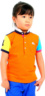 

Cherry Crumble California Girls Solid T Shirt(Orange, Orange blue yellow navy