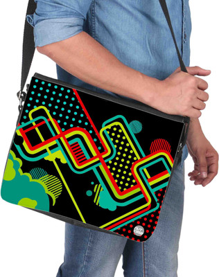 

Nutcaseshop 14 inch Expandable Laptop Messenger Bag(Multicolor)