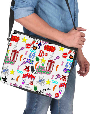 

Nutcaseshop 14 inch Expandable Laptop Messenger Bag(Multicolor)