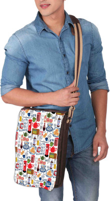 

Nutcaseshop 14 inch Expandable Laptop Messenger Bag(Multicolor)