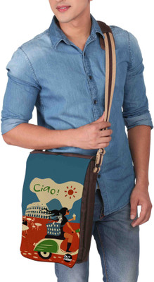 

Nutcaseshop 14 inch Expandable Laptop Messenger Bag(Multicolor)
