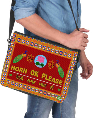 

Nutcaseshop 14 inch Expandable Laptop Messenger Bag(Multicolor)