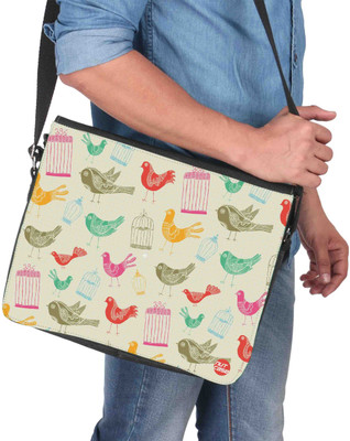 

Nutcaseshop 14 inch Expandable Laptop Messenger Bag(Multicolor)