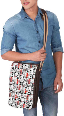 

Nutcaseshop 14 inch Expandable Laptop Messenger Bag(Multicolor)