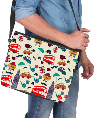

Nutcaseshop 14 inch Expandable Laptop Messenger Bag(Multicolor)