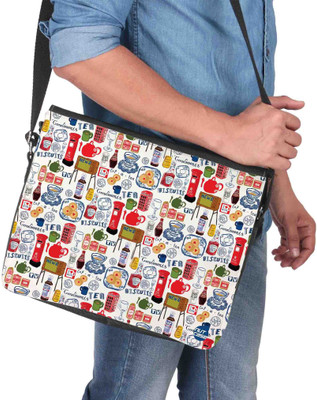 

Nutcaseshop 14 inch Expandable Laptop Messenger Bag(Multicolor)