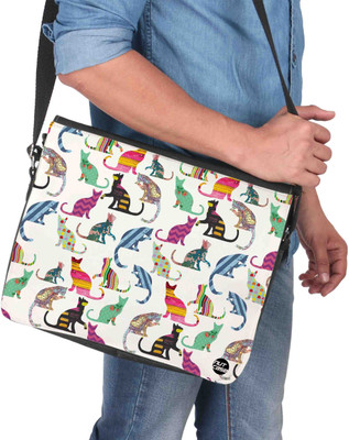 

Nutcaseshop 14 inch Expandable Laptop Messenger Bag(Multicolor)