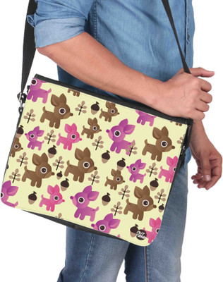 

Nutcaseshop 14 inch Expandable Laptop Messenger Bag(Multicolor)